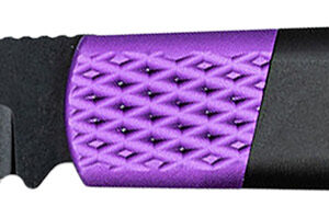 CobraTec Knives CTWOLVERINEBLK Gideon 3" Folding Plain Black Stonewashed D2 Steel Blade, 4.25" Black/Purple Aluminum Handle