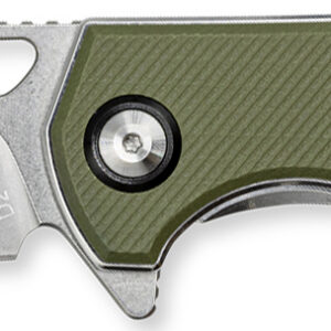 CobraTec Knives CTCLNHRBLK Wolverine 3.12" OTF Drop Point Plain Satin TiCN D2 Steel Blade, 4.25" Green Textured G10 Handle