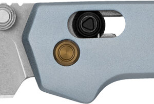 Kershaw 2051 Iridium  EDC Mini 3" Folding Spear Point Plain Stonewashed D2 Steel Blade, Ice Blue Aluminum Handle