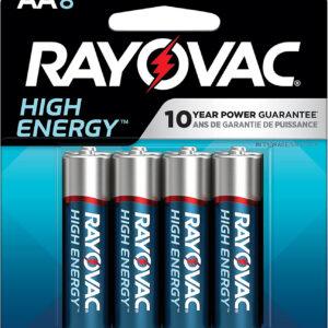 Rayovac 8158T03 AA Batteries 1.5 Volts Alkaline 2,700 mAh Pkg of 8