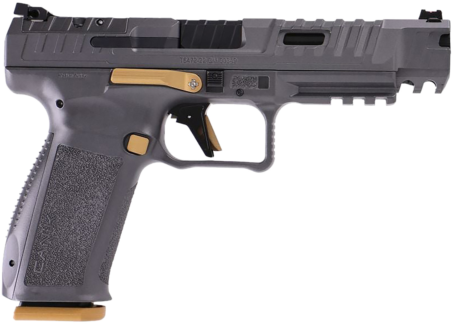 Canik HG6771TN SFx Rival 9mm Luger 10+1 5" Black Steel Barrel, Rival Gray Optic Cut/Serrated Steel Slide, Canik Grey Polymer Frame w/Picatinny Rail, Rival Grey Polymer Grip