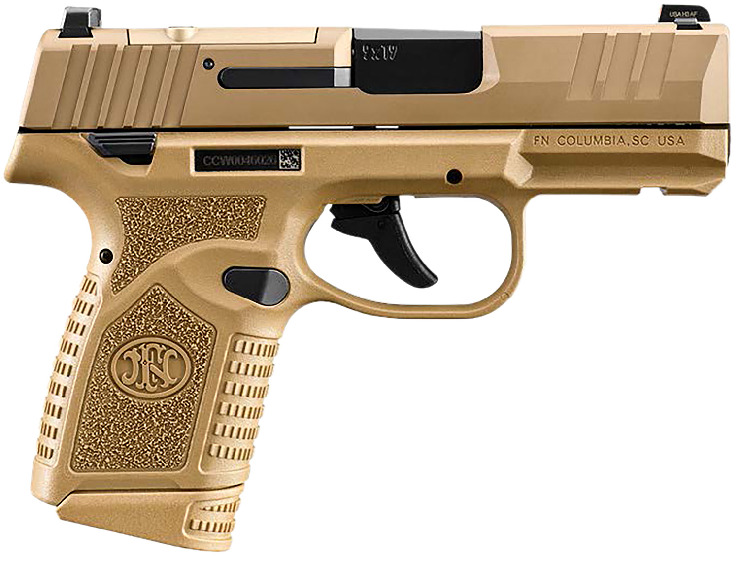 FN 66101419 Reflex MRD 9mm Luger 15+1 11+1 3.30" Micro-Compact Frame Flat Dark Earth PVD Optic Ready/Serrated Steel Slide w/Picatinny Rail Stippled Grip Ambidextrous