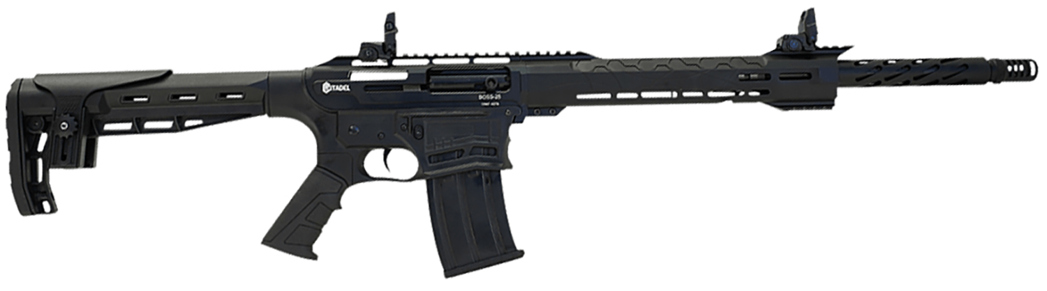 Citadel CBOSS2512CA Boss 25 *CA Compliant 12 Gauge Semi-Auto 3" 5+1 20" Matte Black Steel Barrel, Matte Black Picatinny Rail Receiver, Picatinny Rail Forend, Black Synthetic Stock, Black Polymer Grip