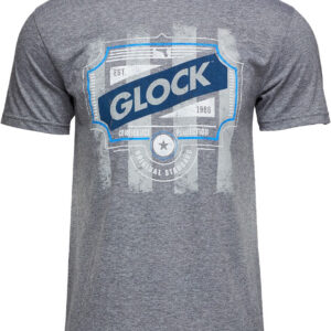 Glock AP96210 Blue Line Tee Gray Ringspun Cotton/Polyester Short Sleeve 3XL