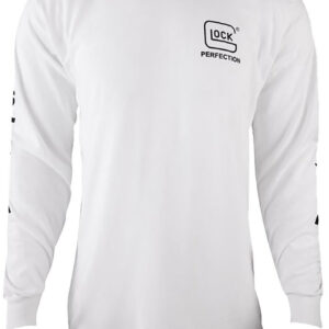 Glock AP96092 Perfection Long Sleeve Tee White Pre-Shrunk Cotton Long Sleeve Small