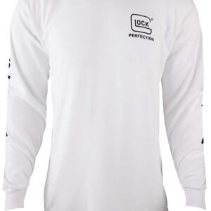 Glock AP96093 Perfection Long Sleeve Tee White Pre-Shrunk Cotton Long Sleeve Medium