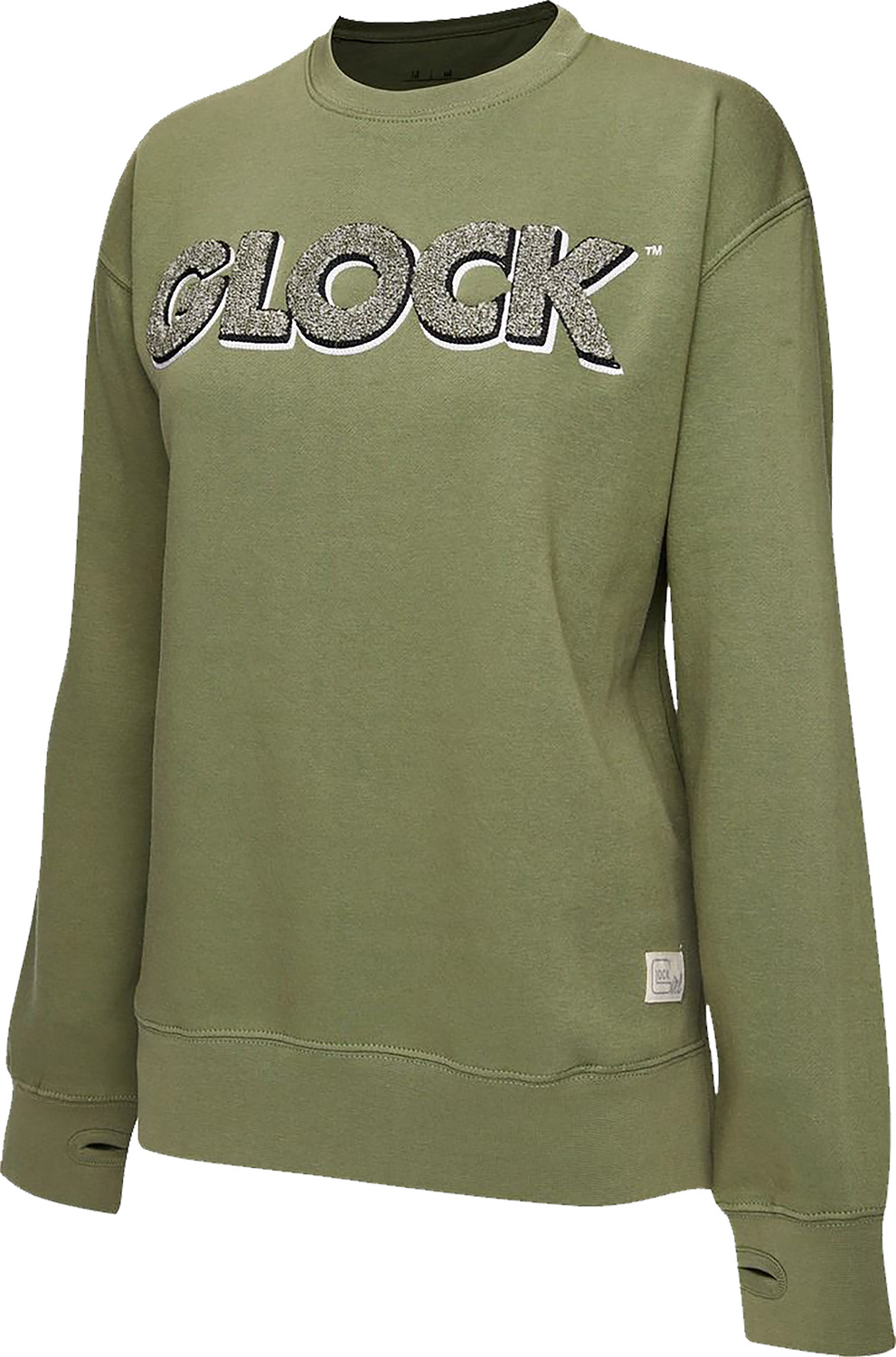 Glock AP96262 Crewneck Raglan Fleece Olive Cotton/Polyester Long Sleeve Large