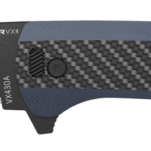 Outdoor Edge VX430CC Razor VX4 3" Folding Plain Carbon Fiber/Blue