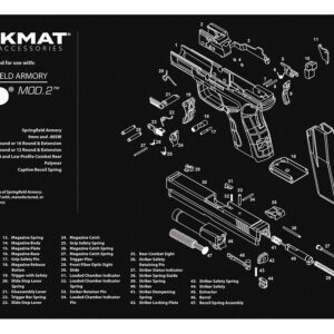 TekMat TEKR17XDMOD2 Springfield Armory XD MOD 2 Cleaning Mat Black/White Rubber 11"x17" Springfield Armory XD MOD 2 Parts Diagram