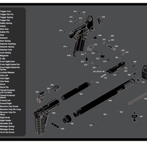 TekMat TEKR36KELSUB2 Kel-Tec SUB2000 Cleaning Mat Black/White Rubber 12"x36" Kel-Tec SUB2000 Parts Diagram