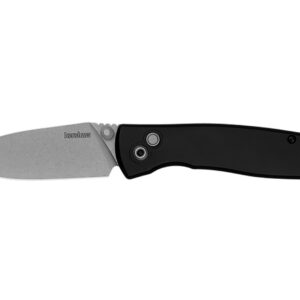 Kershaw 2053 Kindred  3" Folding Spear Point Plain Stonewashed D2 Steel Blade, Black Anodized Aluminum Handle