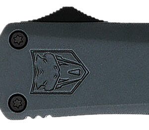 CobraTec Knives MGYFS3DNS FS-3 Medium 3" OTF Drop Point Plain D2 Steel Blade, 4.50" Gray Aluminum Alloy Handle