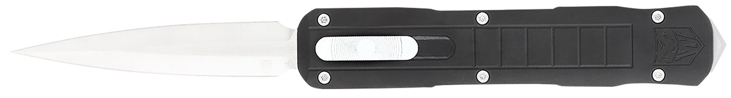 CobraTec Knives CTRPTBLKDAGNS Raptor 3.13" OTF Dagger Plain D2 Steel Blade, 4.50" Black Aluminum Handle