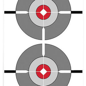 Birchwood Casey BC-37207 EZE-Scorer Double Bullseye Hanging Paper 12" x 18" Gray/Red 10 Pack
