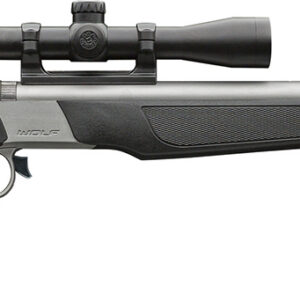 CVA PR2117SSCP Wolf w/Optic 50 Cal 24" Stainless Steel Barrel & Drilled & Tapped Stainless Steel Receiver, Fixed Black Synthetic Stock, KonusShot 3-9x32mm