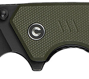 Civivi Knives C24012-2 Merit 3.28" Folding Drop Point Plain Black Stonewashed 14C28N Steel Blade, OD Green Textured G10 Handle