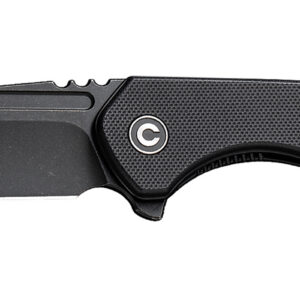 Civivi Knives C23036-1 ExOne 2.94" Folding Reverse Tanto Plain Black Stonewashed Nitro-V Steel Blade, Black Textured G10 Handle