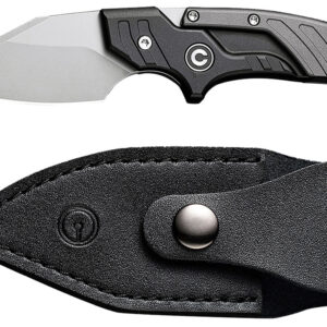 Civivi Knives C21036-3 Typhoeus 2.27" Adjustable Fixed Stonewashed Plain 14C28N Steel Blade, 3.98" Black/Gray Textured Aluminum Handle