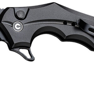 Civivi Knives C16016B-1 Incisor II 2.02" Folding Karambit Plain Black Nitro-V Steel Blade, Black w/Finger Ring Aluminum Handle