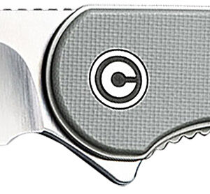 Civivi Knives C907B Elementum 2.96" Folding Tanto Plain Black Stonewashed D2 Steel Blade, 4.03" Gray Textured Micarta Handle