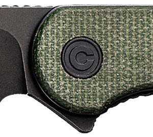 Civivi Knives C907T-E Elementum 2.96" Folding Tanto Plain Black Stonewashed D2 Steel Blade, 4.03" Green Textured Micarta Handle