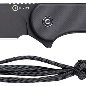 Civivi Knives C2105A Elementum 3.98" Fixed Plain Black Stonewashed D2 Steel Blade, 4.50" Black G10 Handle