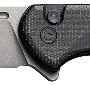 Civivi Knives C21006-1 Conspirator 3.48" Folding Plain Gray Stonewashed Nitro-V Steel Blade, Black Textured Micarta Handle