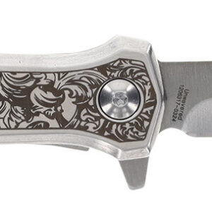 Smith & Wesson Knives 1205011 Unwavered 3.50" Folding Dagger, Plain Stonewashed 8Cr13MoV SS Blade, 4.25" Rosewood w/SS Scales Handle