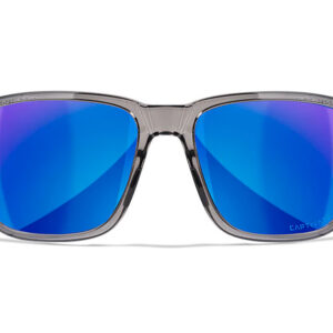 Wiley X AC6TRK09 Trek M/L Blue Mirror Lens Polycarbonate Gloss Crystal Dark Gray Frame