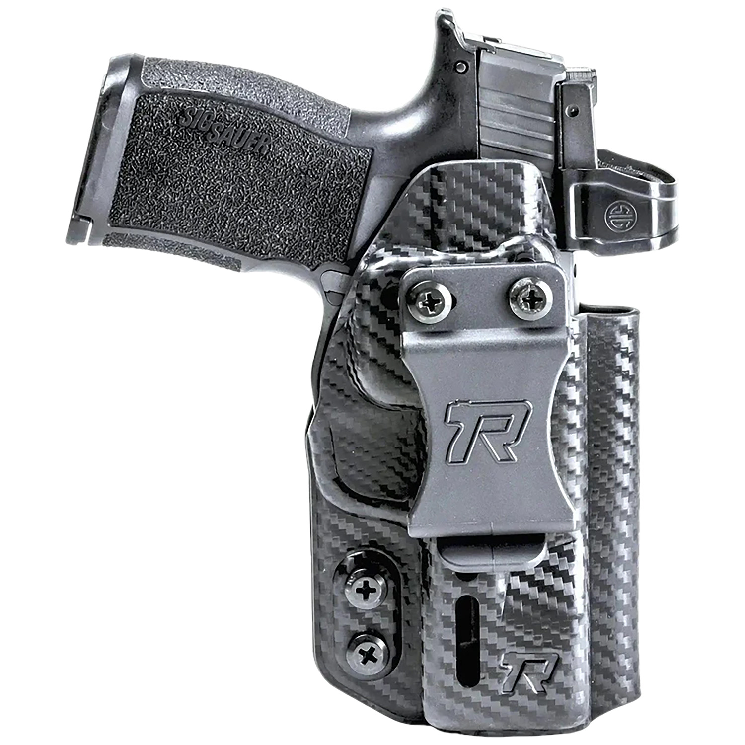 Rounded Gear RGDRUIDGLKDSCFAMBI Druid IWB/OWB Black Carbon Fiber Kydex Fits Glock 17/19/23/32 Ambidextrous