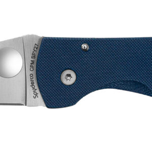 Spyderco C264GPCBL MicroJimbo 2.45" Folding Wharncliffe Plain Satin CPM SPY27 SS Blade, Cobalt Blue G10 Handle