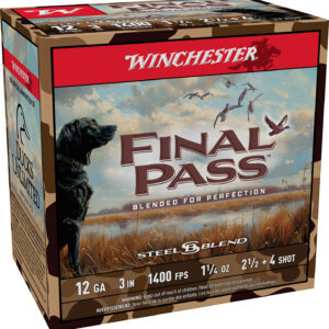 Winchester Ammo FP123254 Final Pass 12Gauge 3" 1 1/4oz 2.5/4Shot 25 Per Box/10 Case