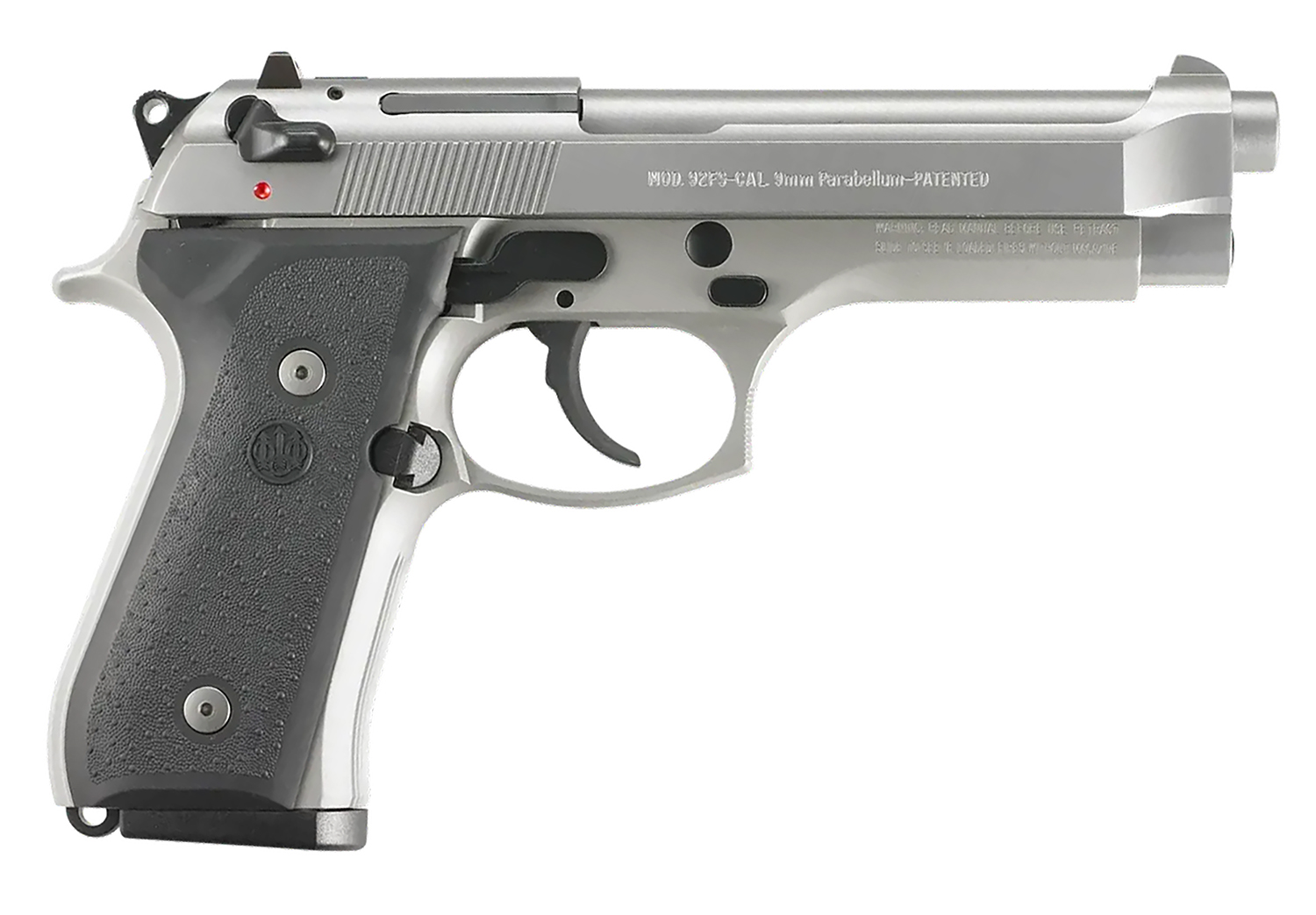 Beretta USA JS92F510 92FS Inox Full Size Frame 9mm Luger 10+1 4.90" Satin Steel Barrel, Satin Stainless Steel Serrated Slide, Satin Anodized Aluminum Frame, Black Stippled Rubber Grip