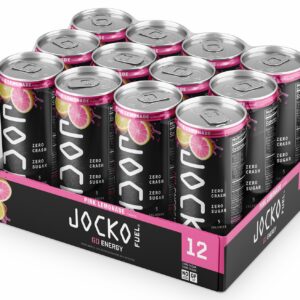 Jocko Fuel 29076 Pink Lemonade Energy Drinks 12oz 12Pack