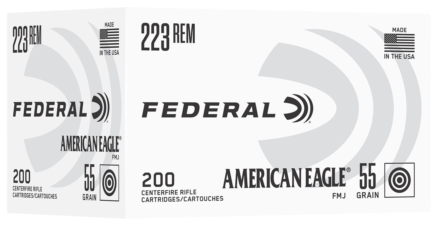 Federal AE223C American Eagle 223Rem 55gr Full Metal Jacket 200 Per Box/5 Case