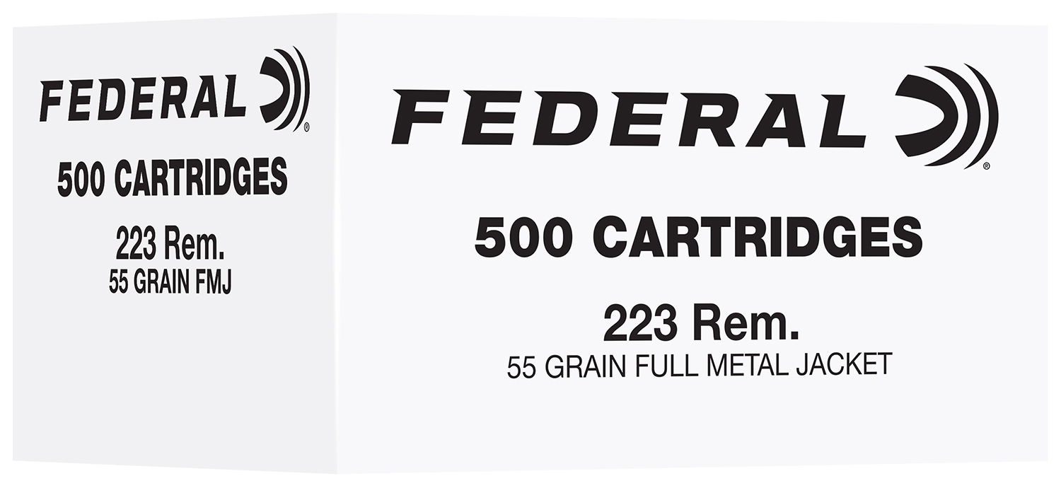 Federal FC223F500 223Rem 55gr Full Metal Jacket 500 Per Box/2 Case