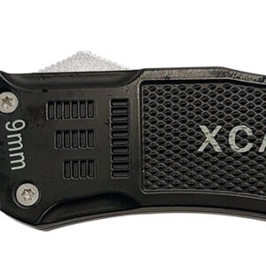 Xcaliber Knife Company 9mm Large 3.80" OTF Drop Point Black 440C SS Blade, 5.30" Steel Handle