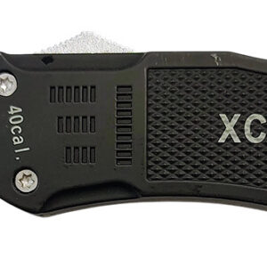 Xcaliber Knife Company 40 Cal Large 3.80" OTF Tanto Part Serrated Black 440C SS Blade, 5.30" Steel Handle