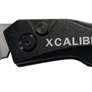 Xcaliber Knife Company Switch Blade 3.25" Folding Sheepsfoot Plain Stainless D2 Steel Blade, 4.50" Black Aluminum Handle