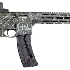 Smith & Wesson 14469 M&P15-22 Sport 22 LR 25+1 16.50" Black Threaded Barrel, Overall OD Green Topographic Cerakote Polymer Receiver w/Picatinny Rail, M-LOK Handguard, Adj Magpul Moe SL Polymer Stock &