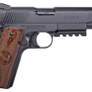 Iver Johnson Arms EAGLELRG2 Eagle Gen2 LR Government 45 ACP 8+1 5" Overall Black QPQ Crowned Barrel, Steel Serrated Slide & Frame w/Beavertail, Dymondwood Engraved w/Logo Grip