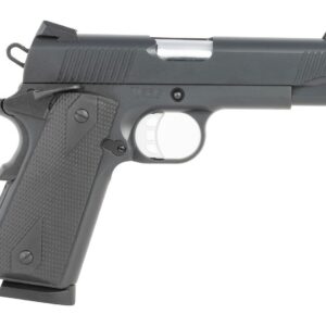 Tisas Arms 10100119 1911 Carry 45 ACP 8+1 4.25" Black Cerakote Carbon Steel Serrated Slide & Frame w/Beavertail, Black Rubber Grip