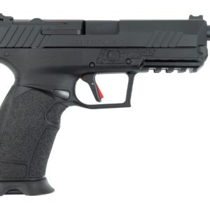 Tisas Arms 15000121 PX-9 9mm Luger 20+1 4.60" Black Threaded Barrel, Black Cerakote Carbon Steel Optic Cut/Serrated Slide & Frame w/Picatinny Rail, Black Rubber Grip, RMR Footprint