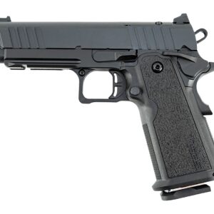 Tisas Arms 12500018 1911 DS Carry 9mm Luger 17+1 4.25" Black Cerakote Carbon Steel Serrated Slide, Black Cerakote Carbon Steel Frame w/Accessory Rail & Beavertail, Polymer Grip