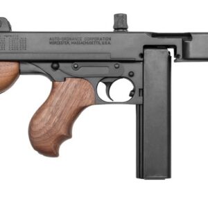 Thompson T1SB 1927A-1 T1SB Deluxe Carbine SBR 45 ACP 20+1 10.50" Blued Finned Barrel w/Compensator, Blued Steel Receiver, Walnut Vertical Grip Forend, Fixed American Walnut Stock & Grip