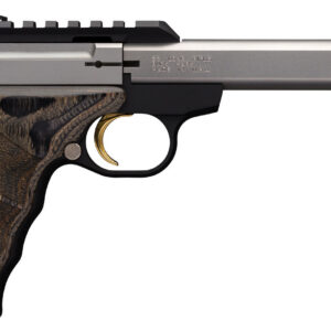 Browning 051531490 Buck Mark Plus 22 LR 10+1 5.50" Slab Side Barrel, Stainless Optic Ready/Serrated Steel Slide, Matte Black Aluminum Frame & Black Laminate UDX Grips