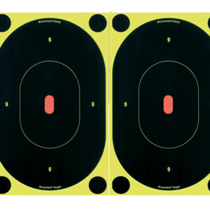 Birchwood Casey 34710 Shoot-N-C Reactive Target Self-Adhesive Paper Black/Yellow 7" Oval Silhouette 6 Pack