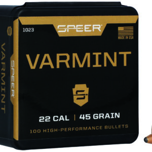 Speer 1023 Varmint 22Cal 45gr Jacketed Soft Point 100 Per Box/5 Case