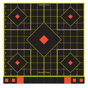 Birchwood Casey 34214 Shoot-N-C Reactive Target Self-Adhesive Paper Multi Color 12" 5-Diamond 12 Pack