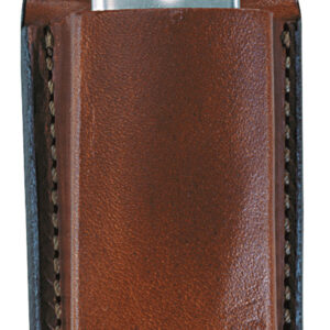Bianchi 10737 Open Top Mag Pouch Single Tan Leather Belt Clip Compatible w/ 9mm/40/ 45/380 Belts 1.75" Wide
